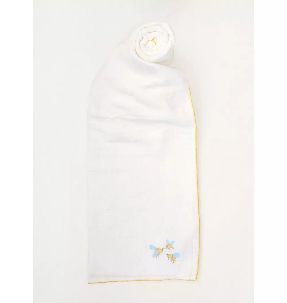 Bumblebee Embroidered Shawl Blanket