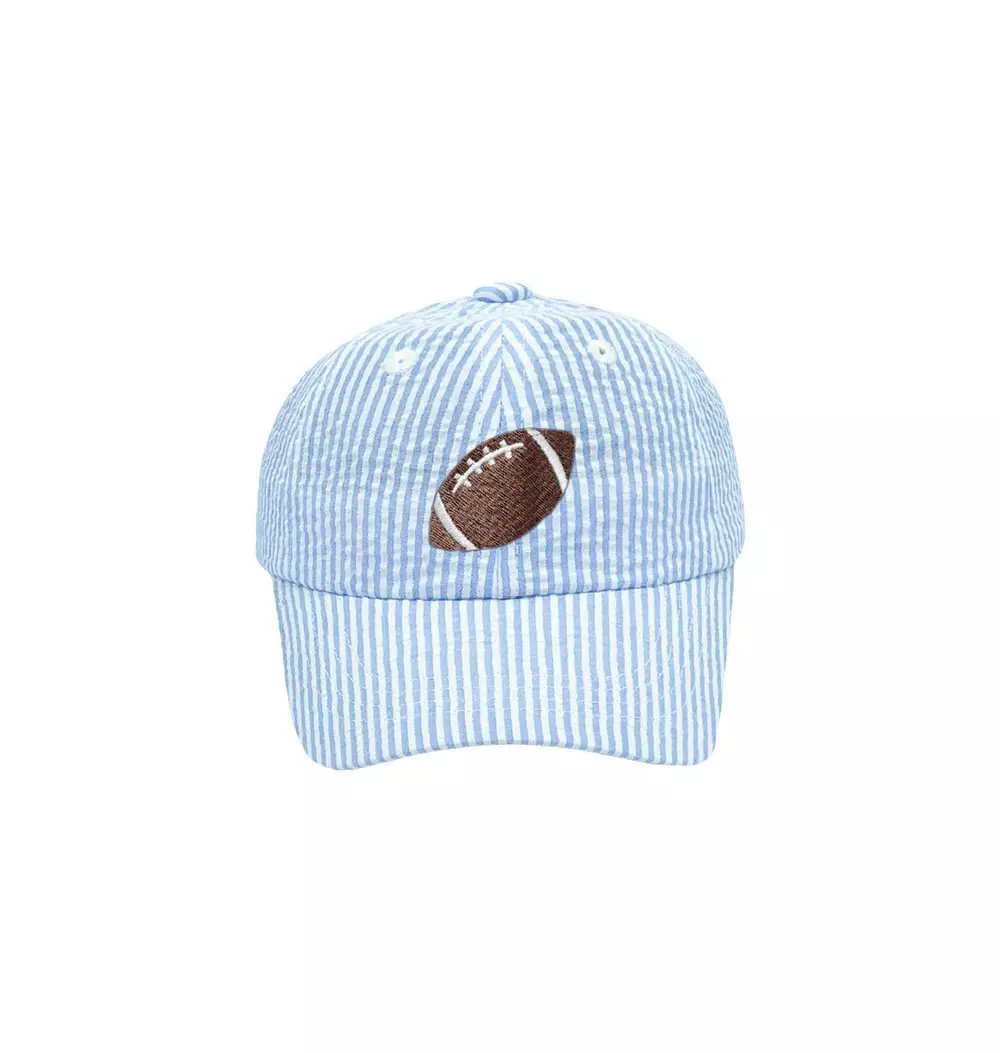 Football Seersucker Baseball Hat