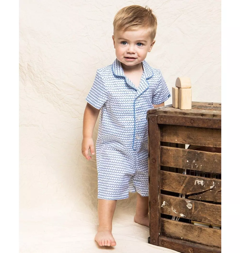 Baby's Twill Summer Romper in La Mer