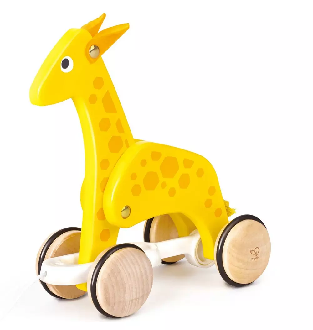 Giraffe Pull Along Toy: Yellow