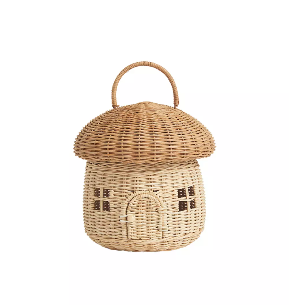 Rattan Mushroom Basket - Natural