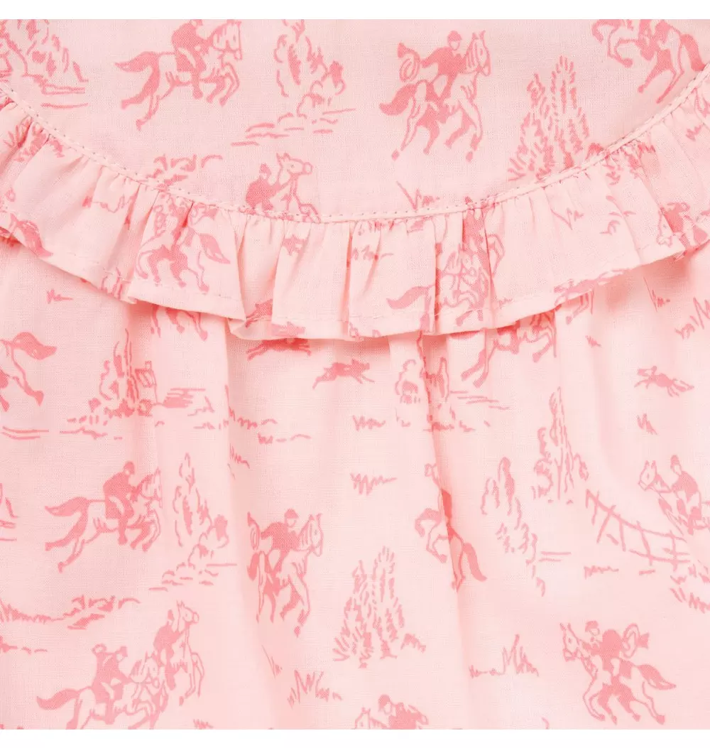 Baby Western Toile Ruffle Romper