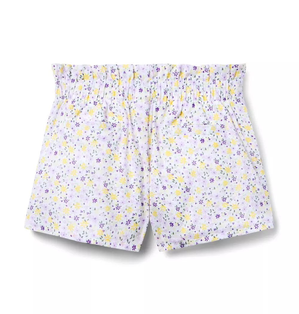 Ditsy Floral Pleated Paperbag Waist Short