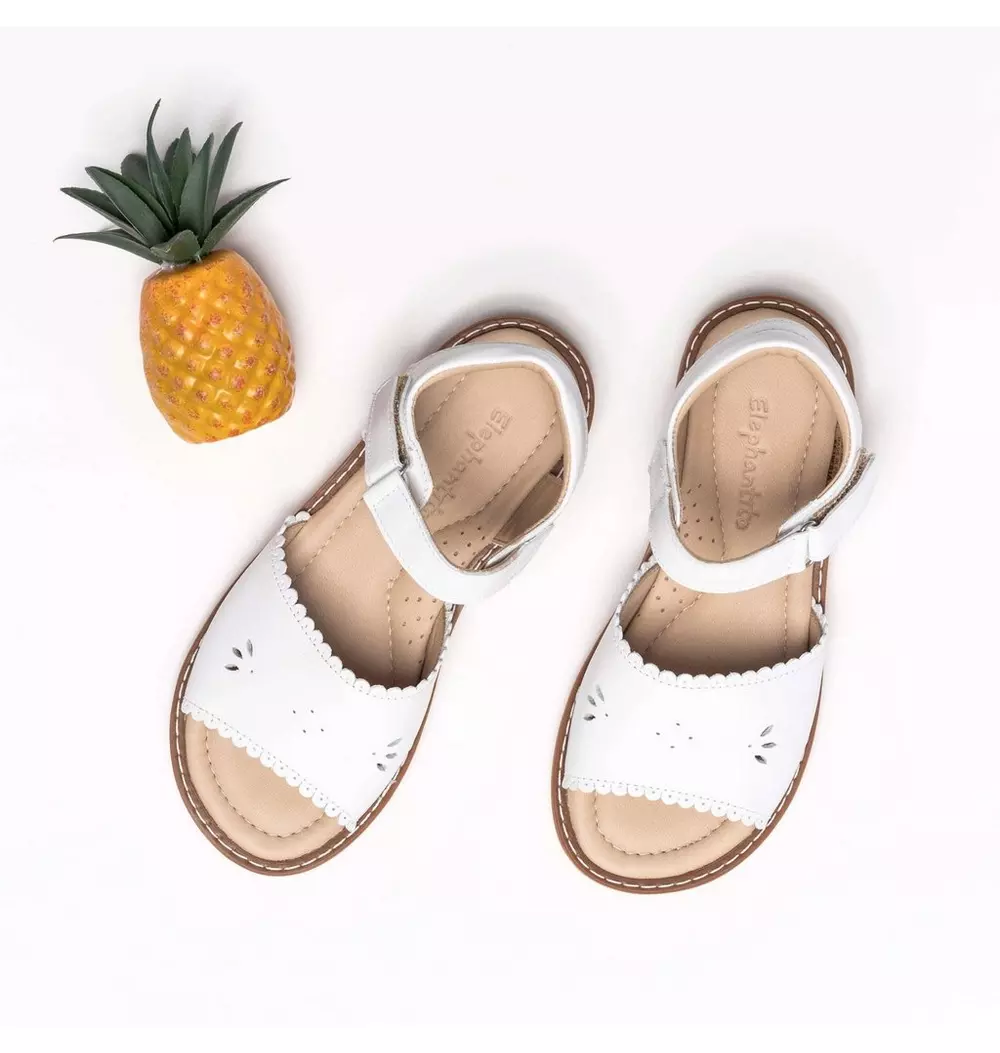 Classic Sandal with Scallop Toddler White