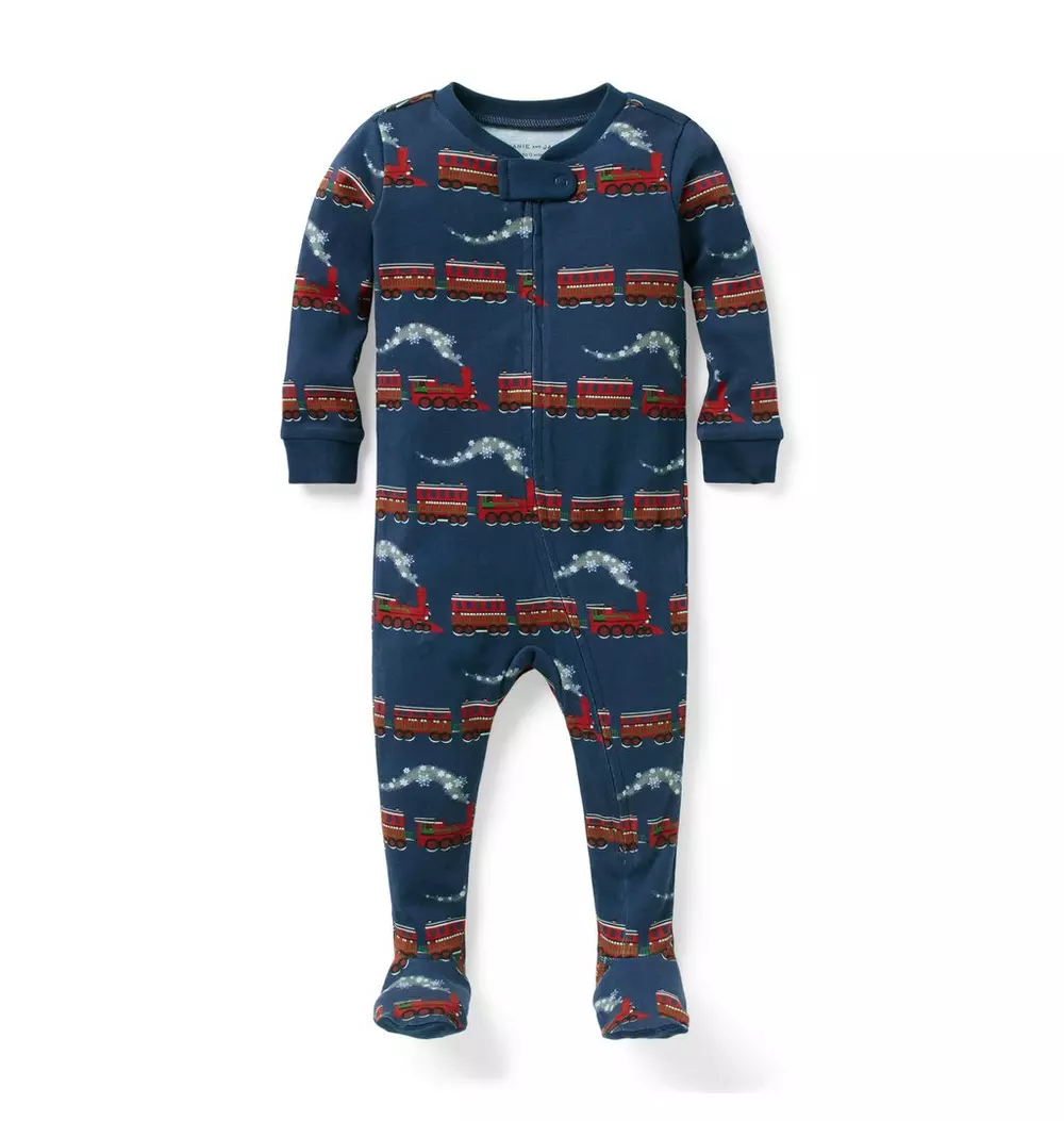 Baby Good Night Footed Pajama In Train