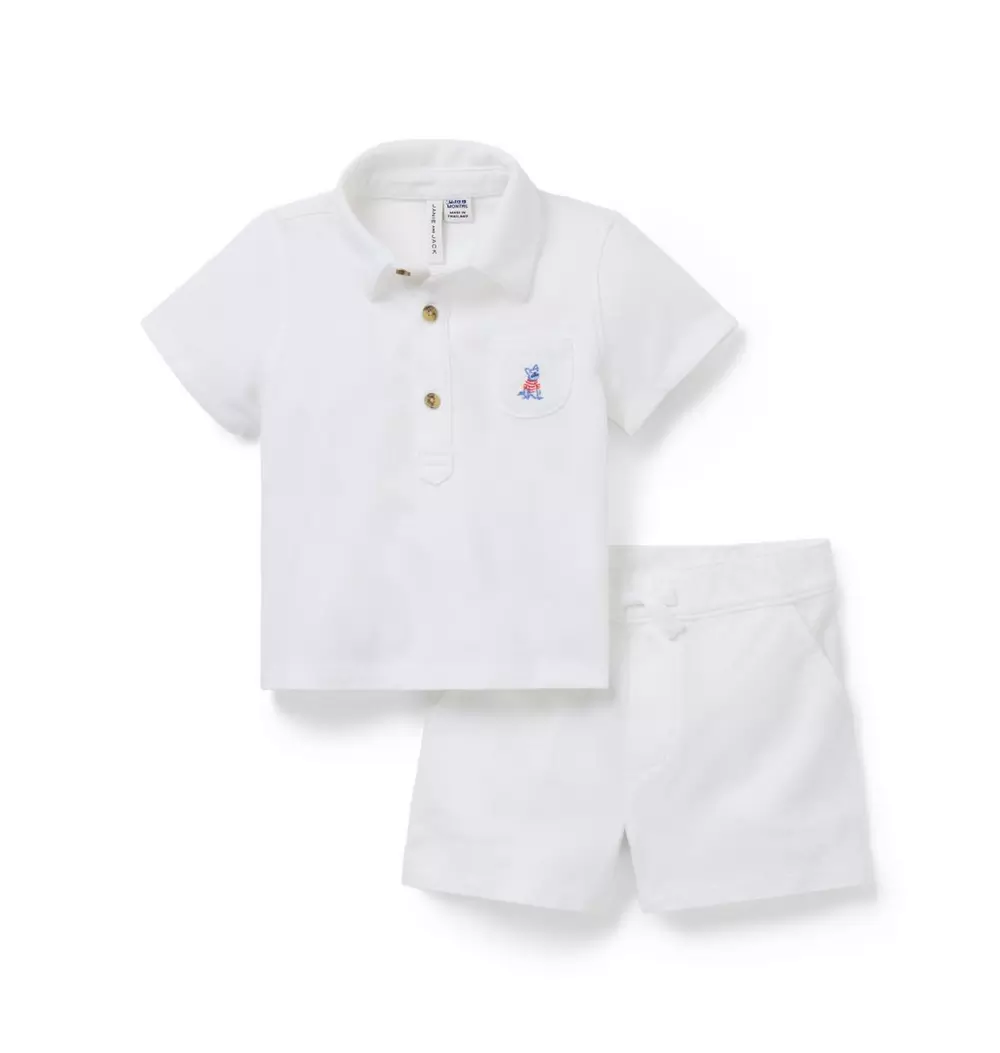 Baby French Bulldog Pique Matching Set