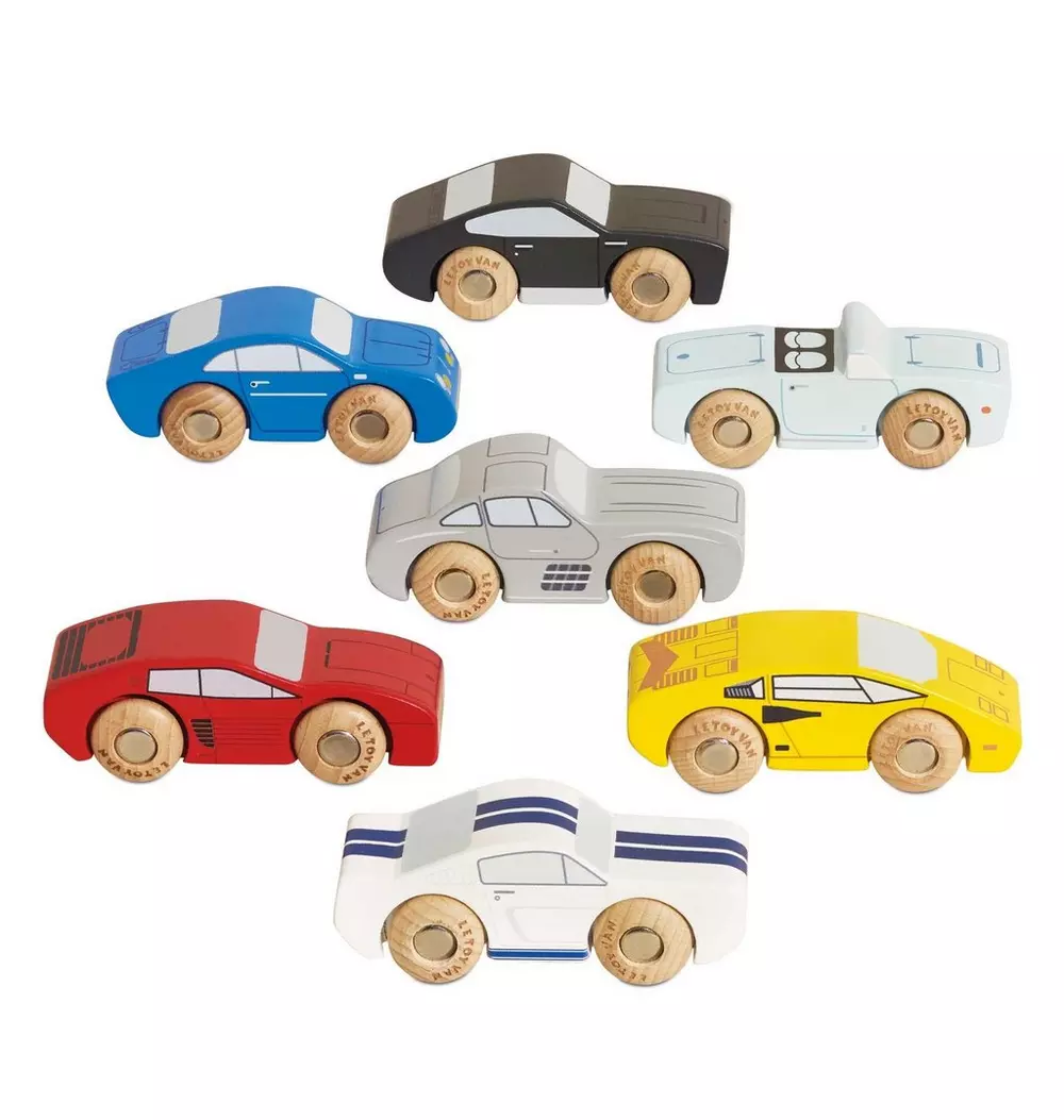 Classic Wooden Sports Cars - 7 Piece