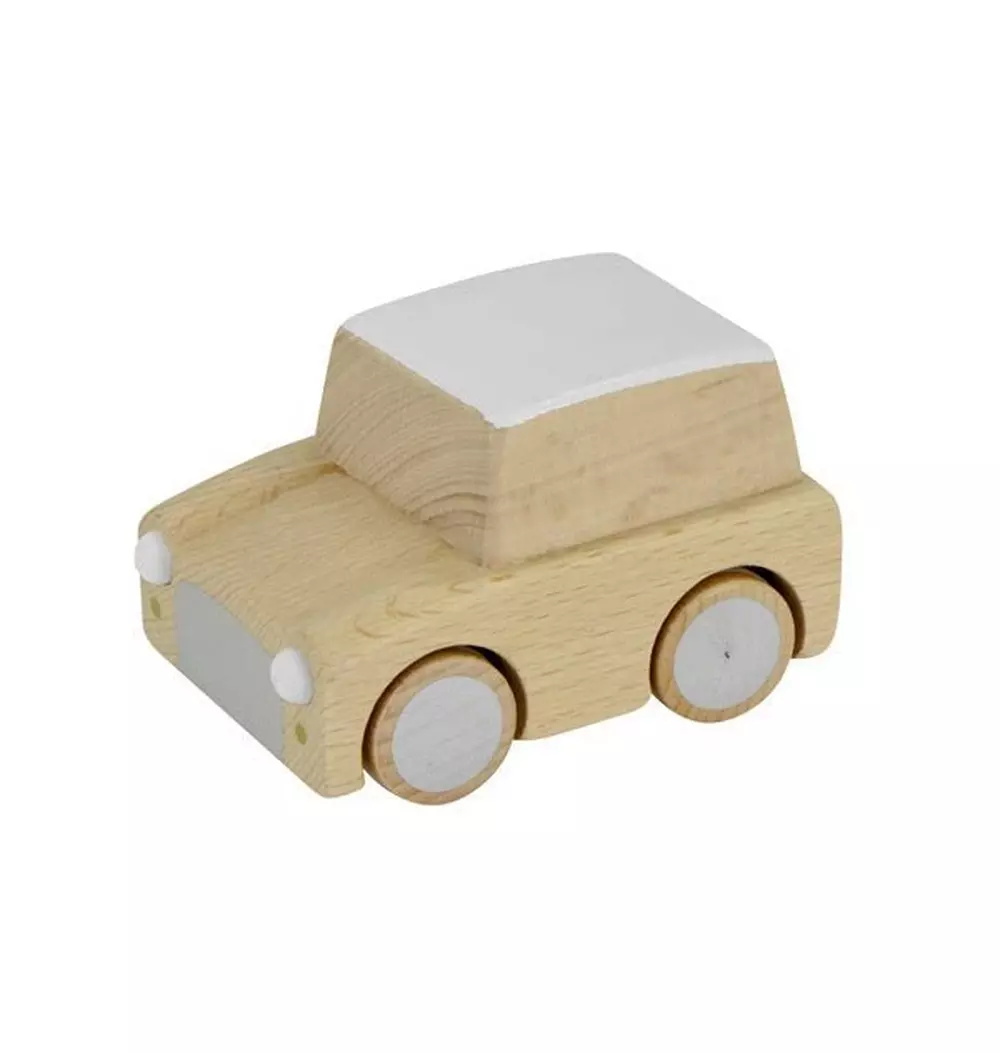 Kuruma Wooden Wind-Up Toy Car - Natural