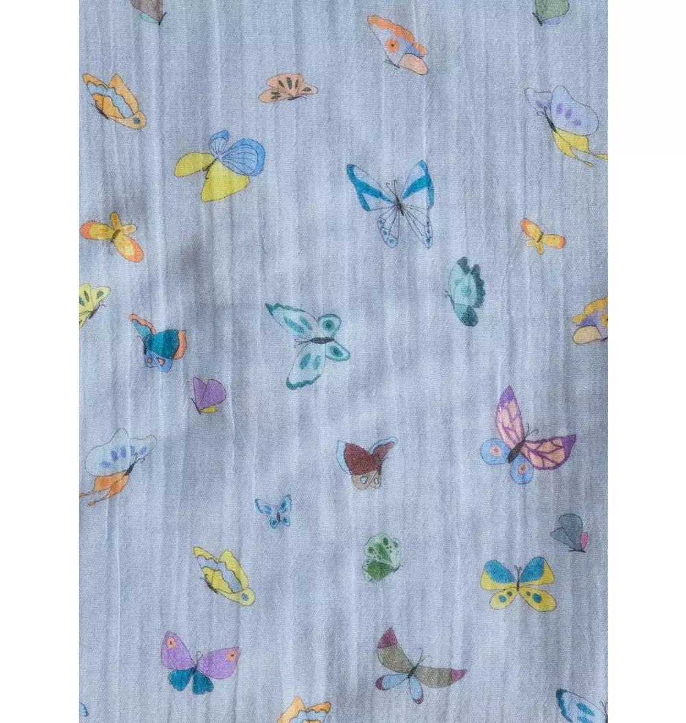 Blue Madame Butterfly Shawl Blanket