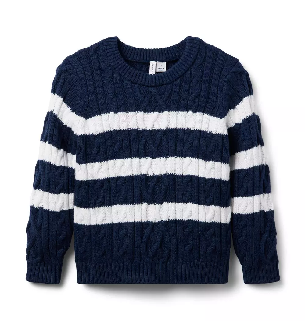 Striped Cable Knit Sweater