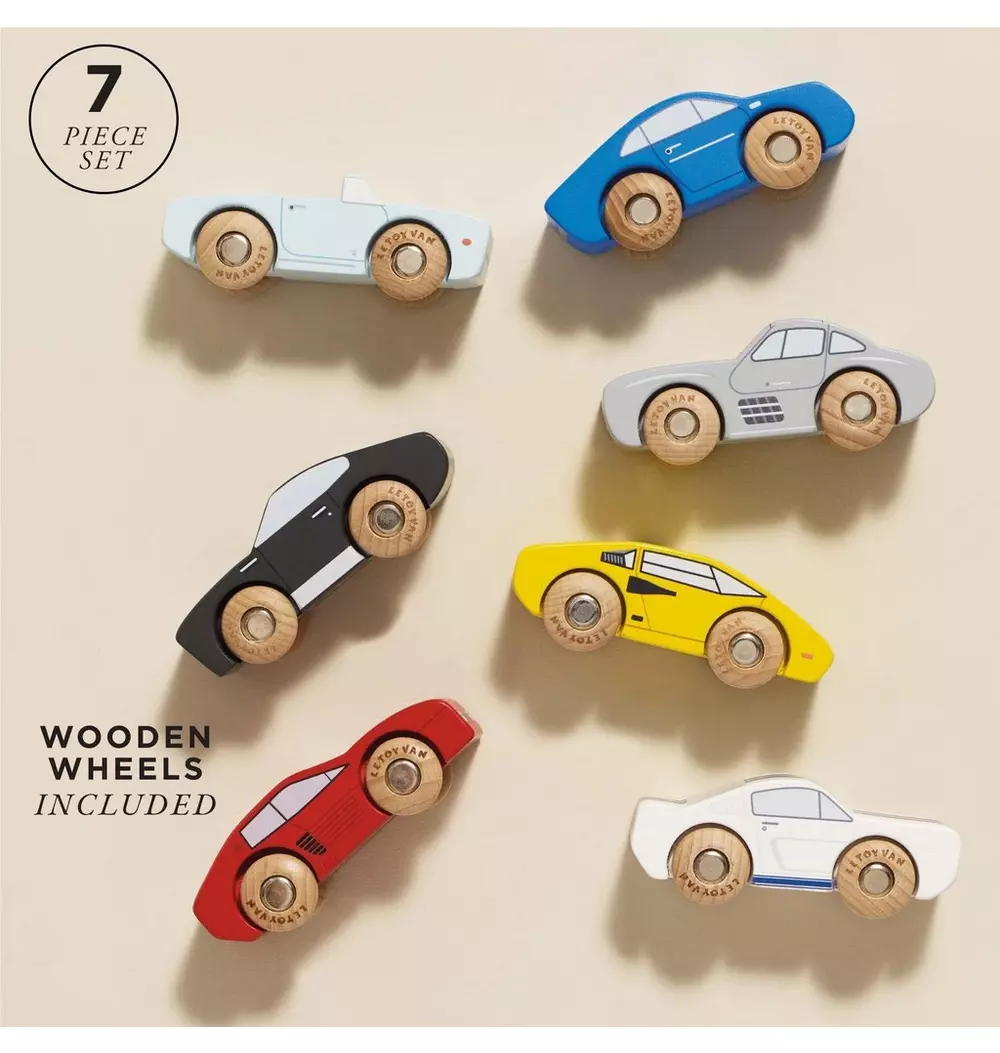 Classic Wooden Sports Cars - 7 Piece