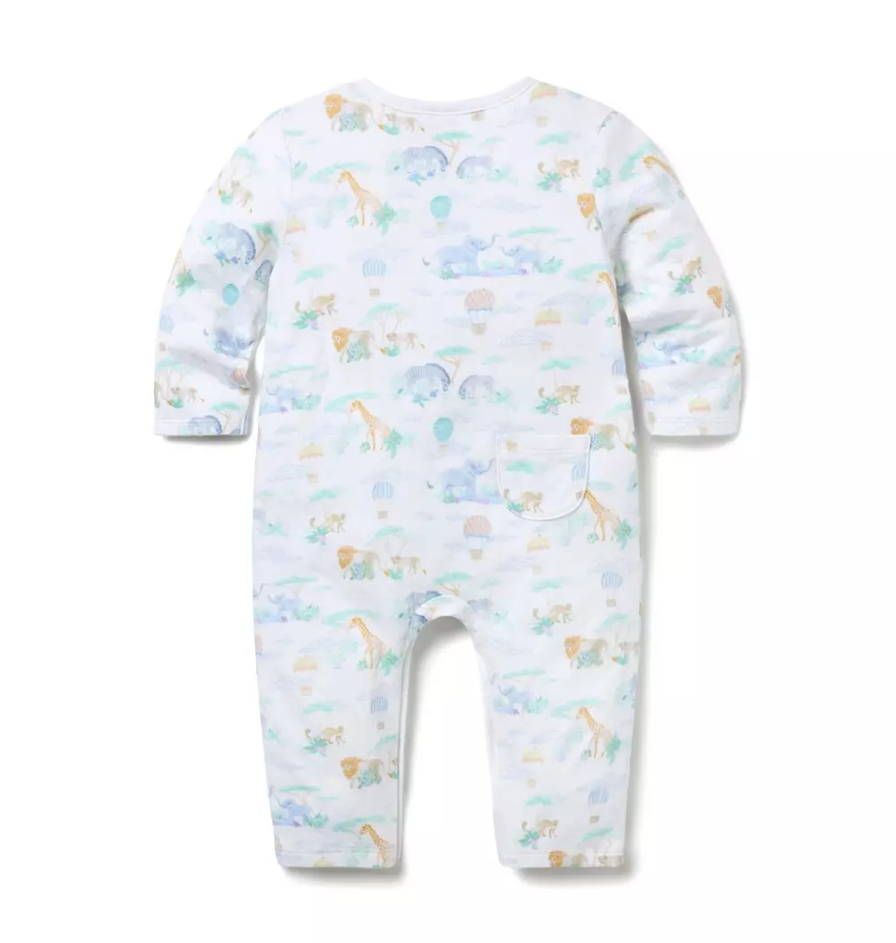Baby Animal Friends Toile Wrap One-Piece
