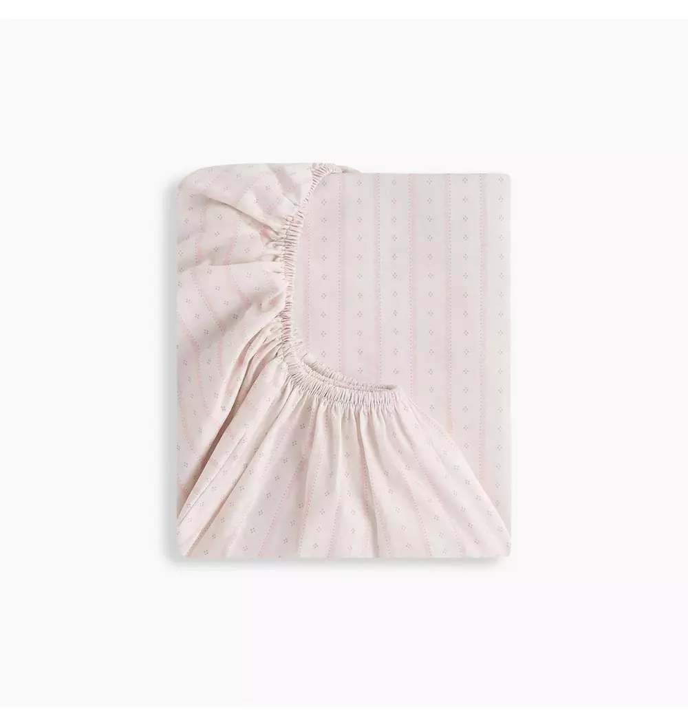 Petal Scallops Crib Sheet- Pink