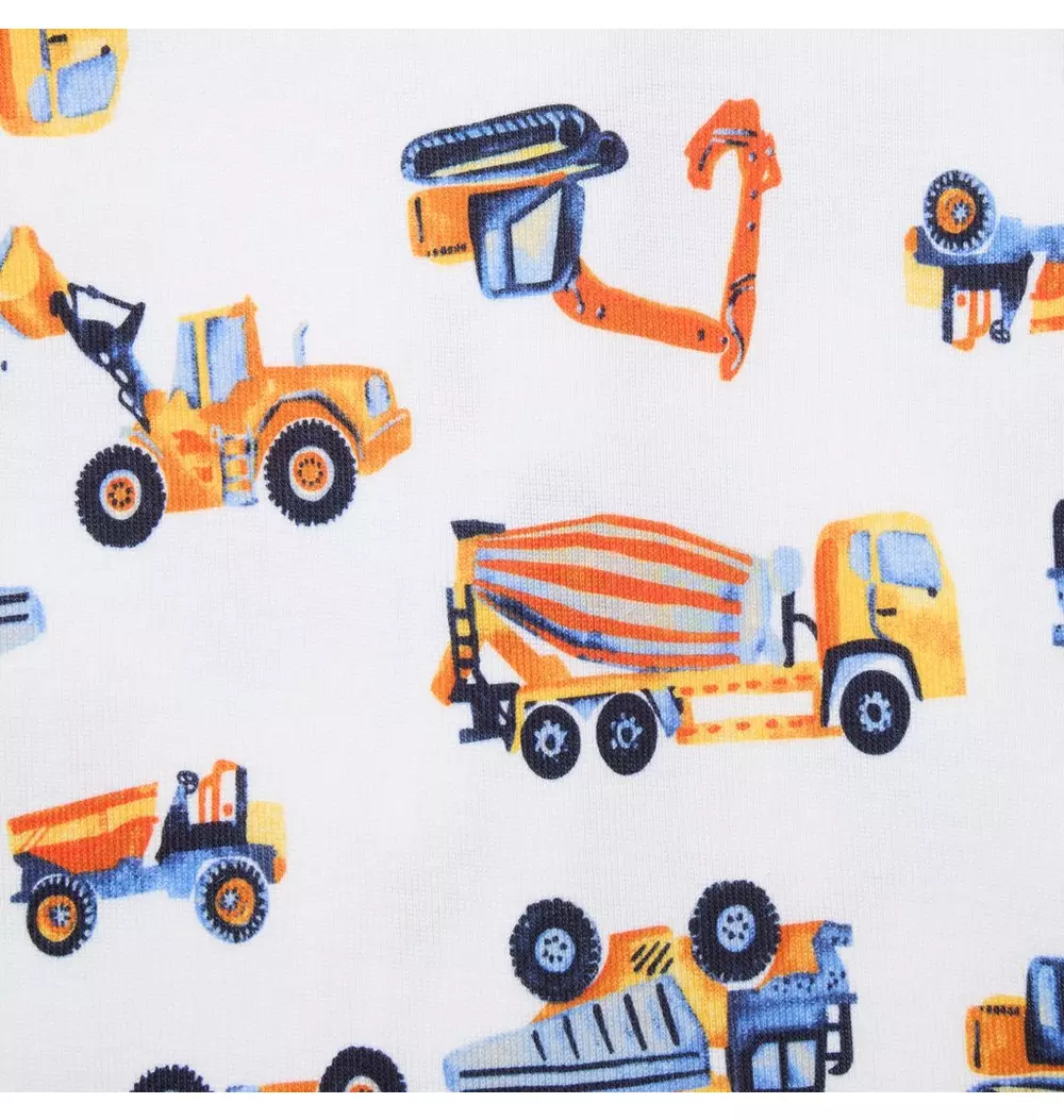Baby Good Night Footed Pajama In Construction Trucks