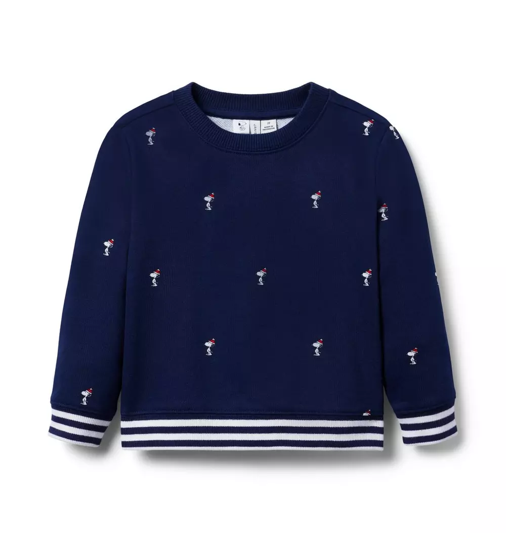 PEANUTS™ Snoopy Santa Striped Cuff Sweatshirt