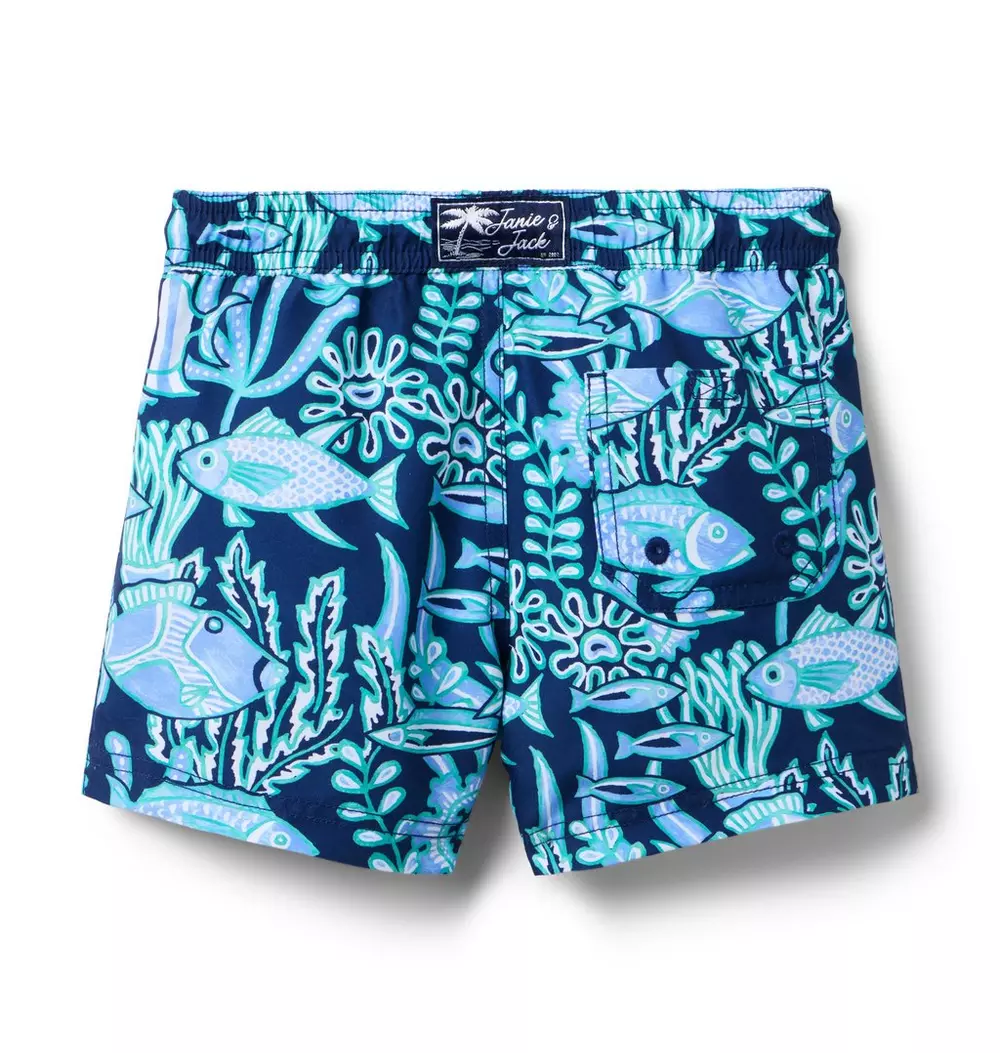 Recycle Reef Fish Swim Trunk