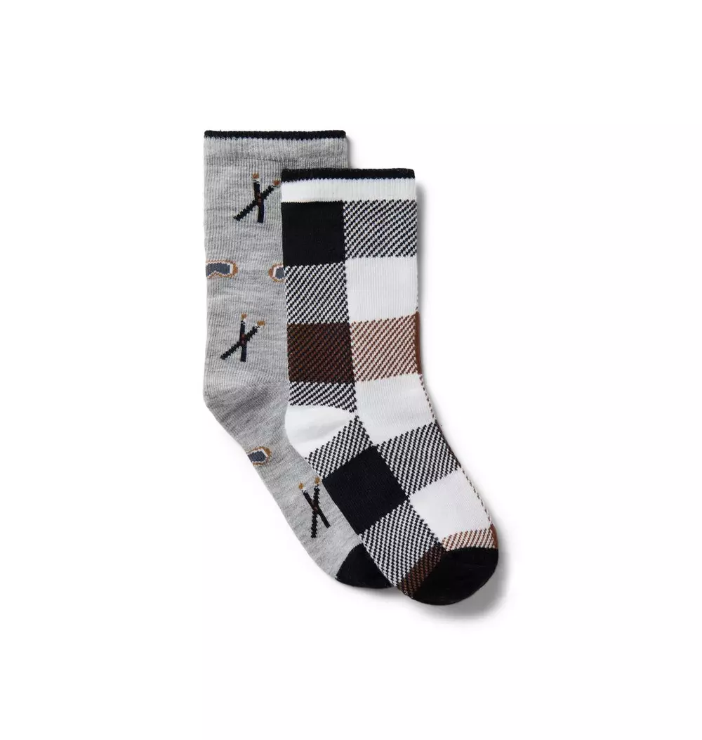 Ski And Plaid Sock 2-Pack