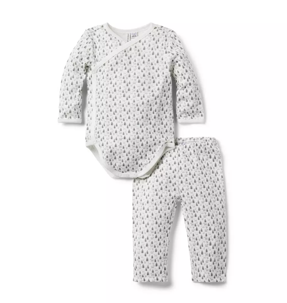 Baby Forest Friends Wrap Matching Set