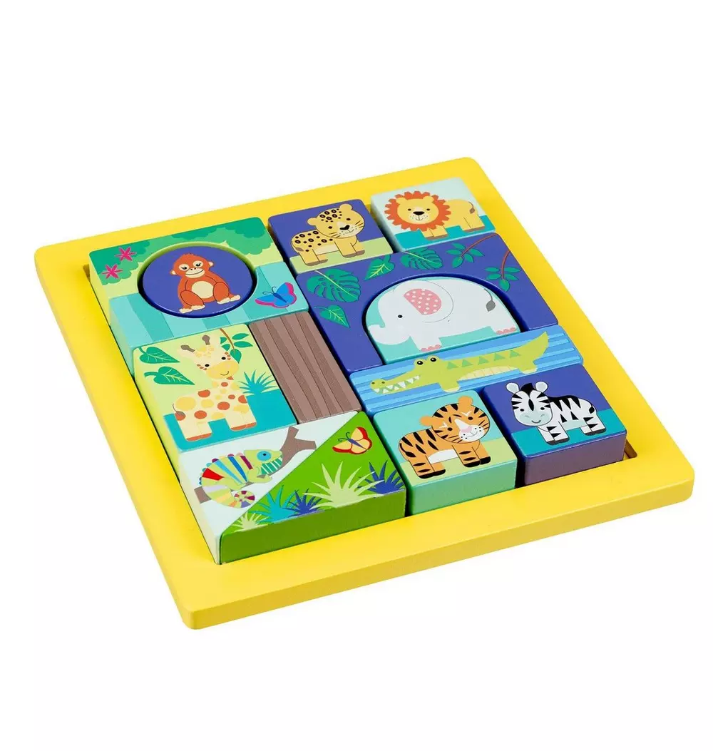 Jungle Animals: Wooden Block Puzzle