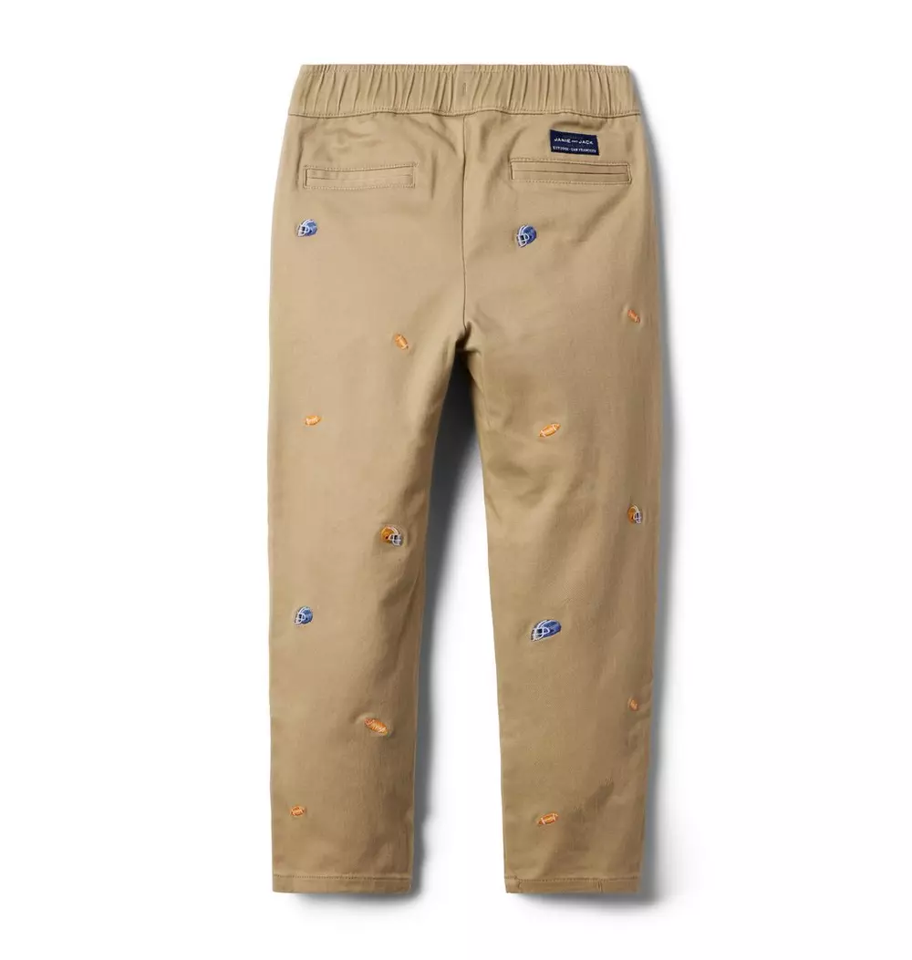 Embroidered Football Twill Pant
