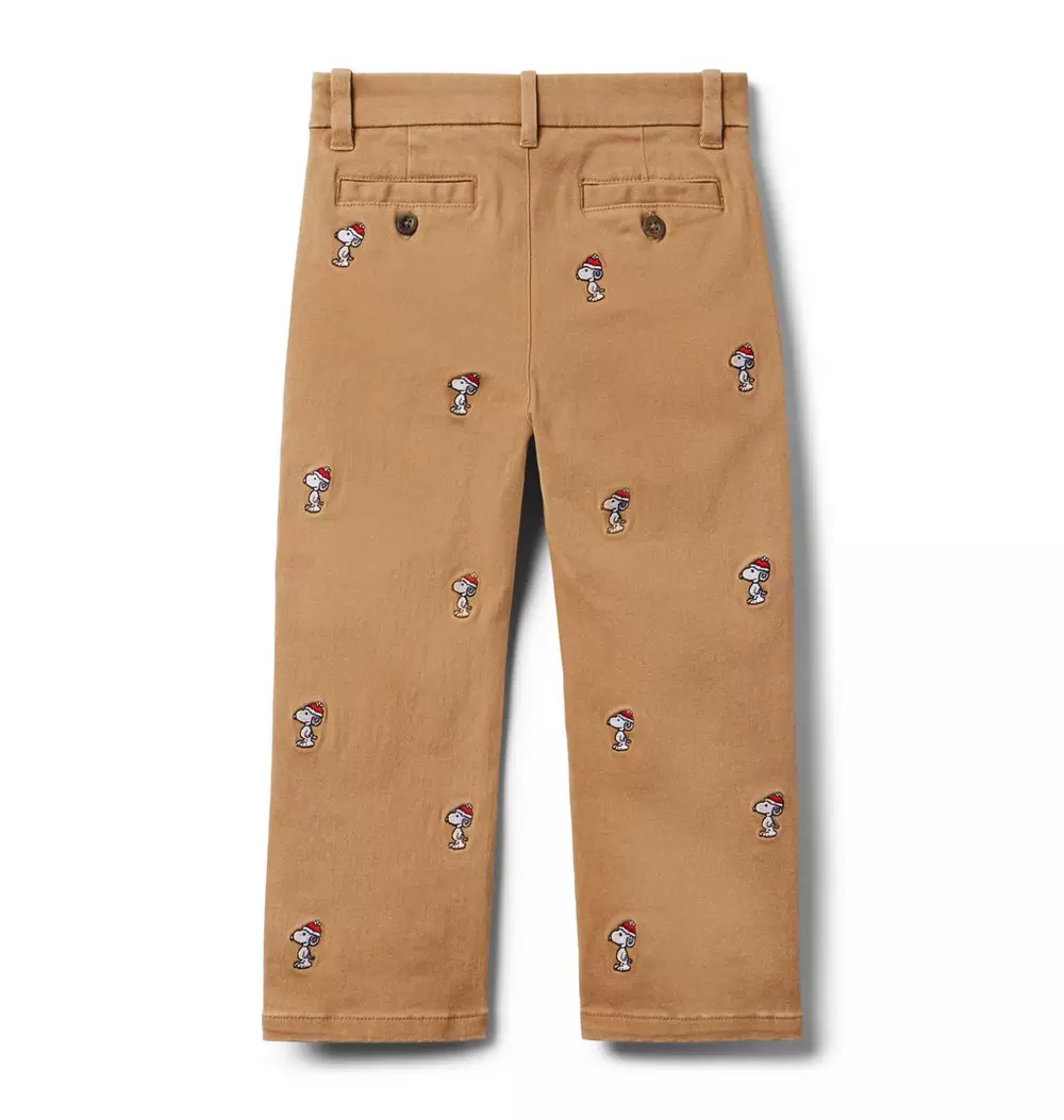 PEANUTS™ Snoopy Santa Embroidered Twill Pant