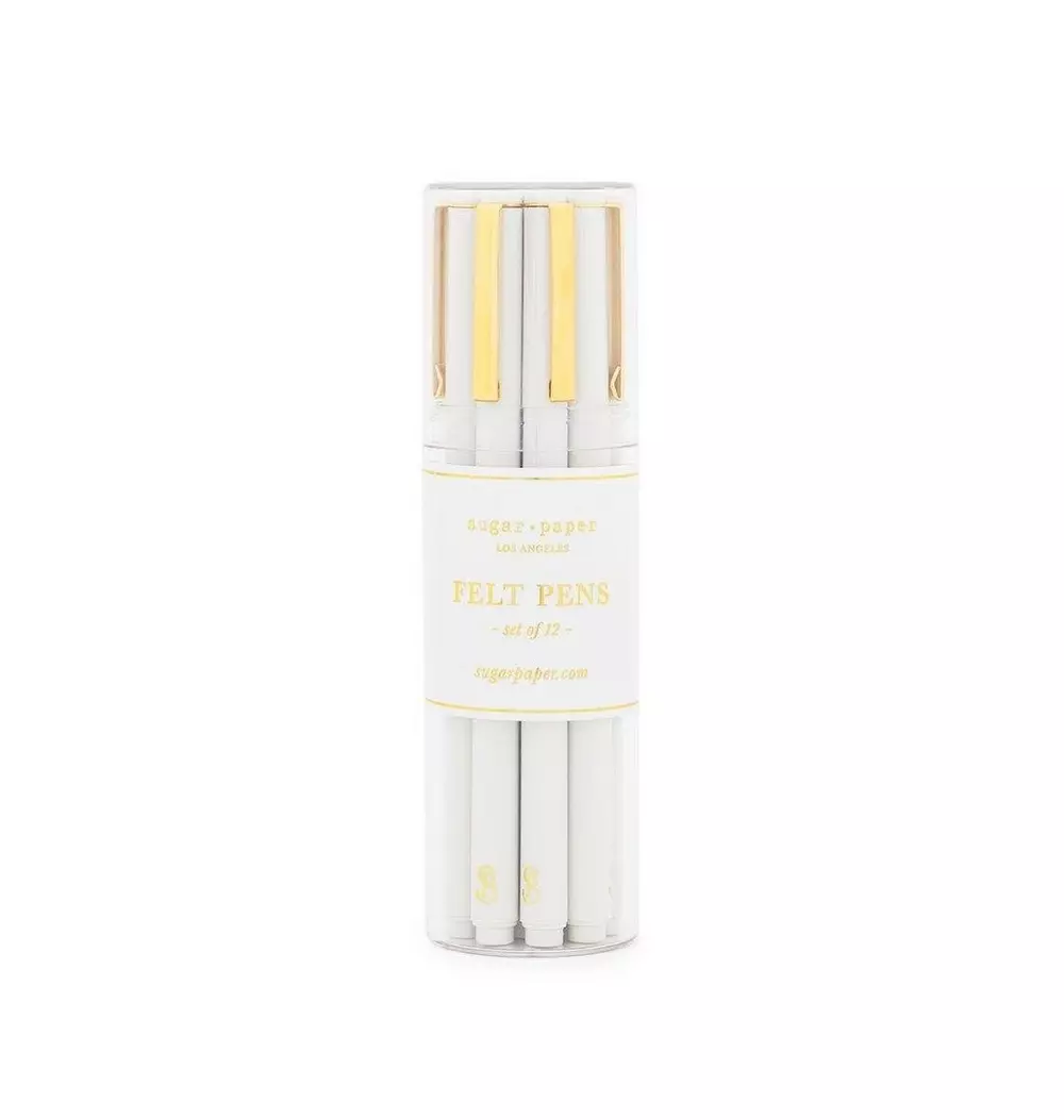 Bulk Felt Pen Set, White (Set of 12)