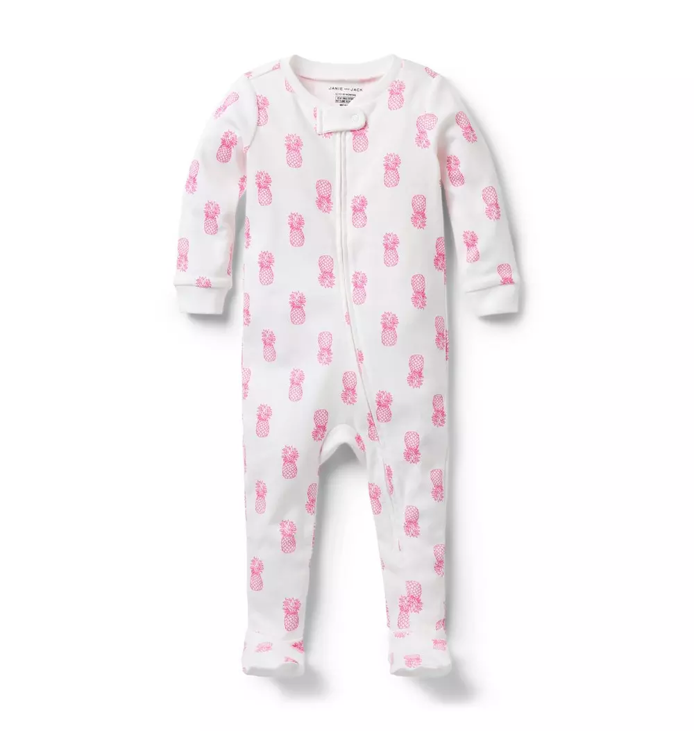 Baby Good Night Footed Pajama In Pineapple