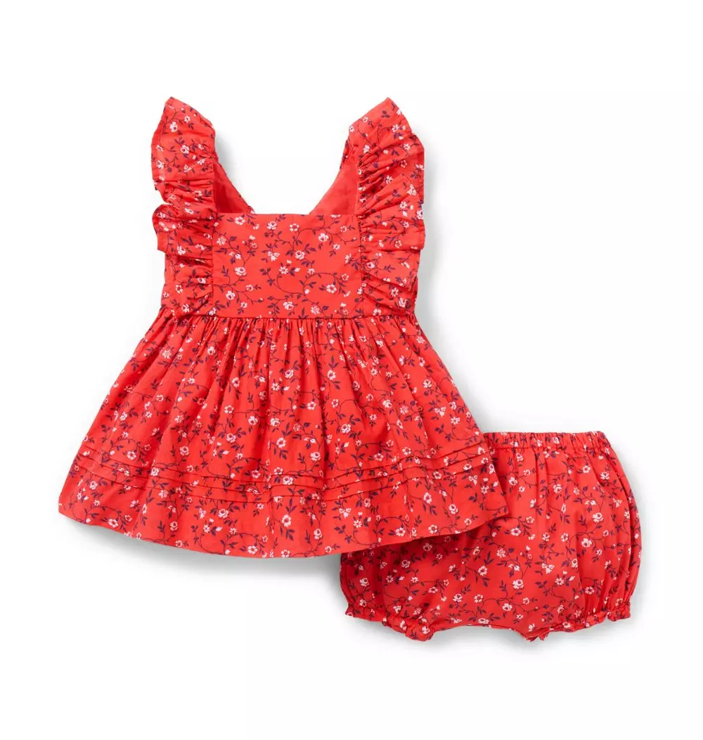 Baby Ditsy Floral Pintuck Matching Set