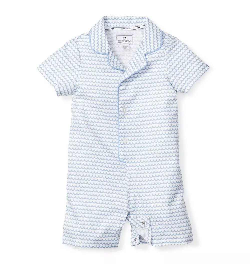Baby's Twill Summer Romper in La Mer