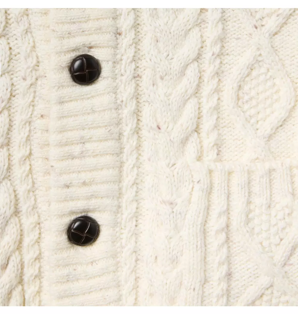 Cable Knit Shawl Collar Cardigan