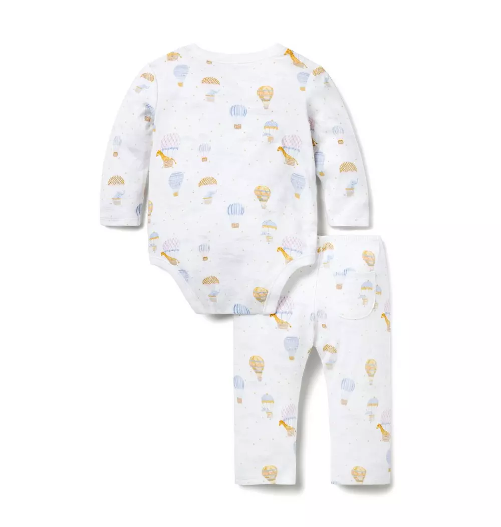 Baby Hot Air Balloon Animals Wrap Matching Set