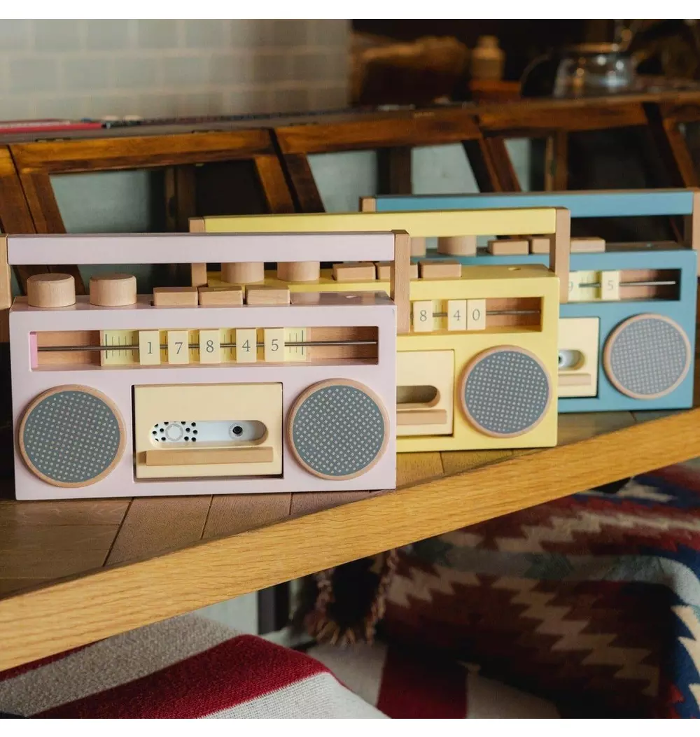 Retro Tape Recorder Boombox - Yellow