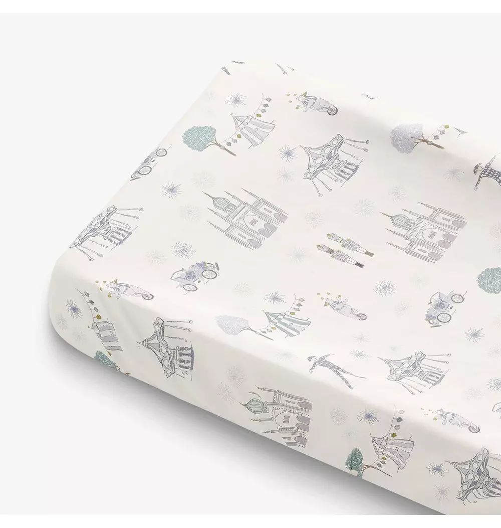 Adventures in Wonderland Changing Pad Cover - Aqua