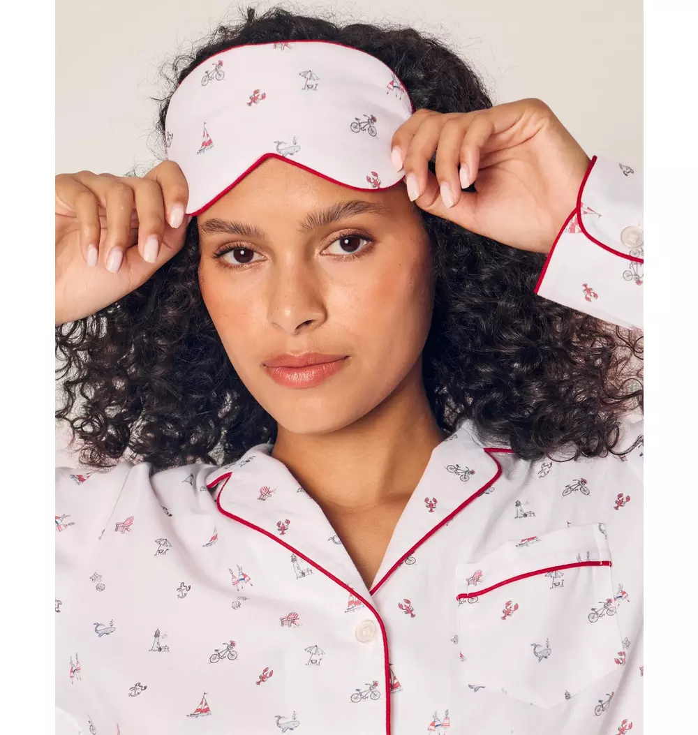 Adult's Twill Sleep Mask in Coastal Charms