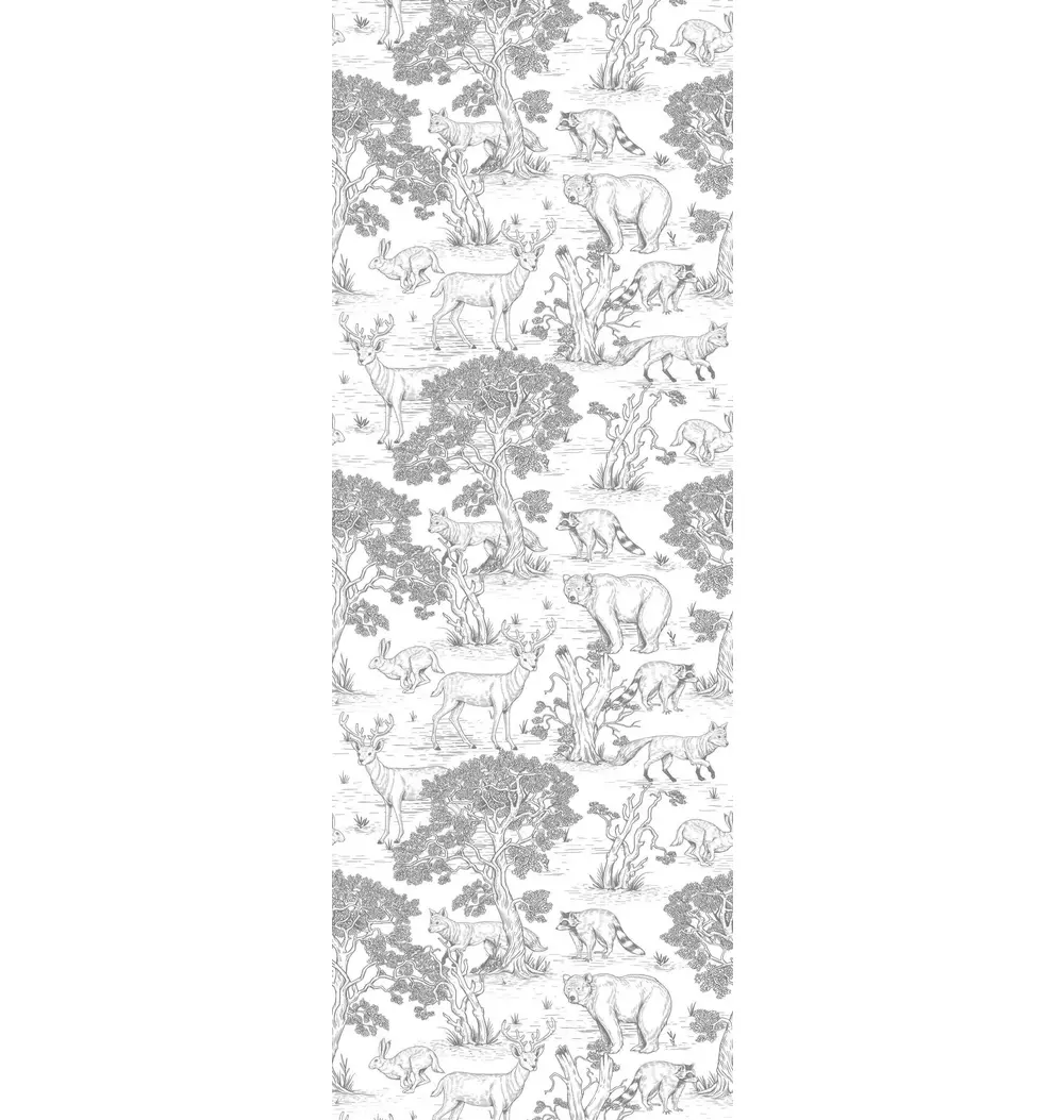 Sketchbook Animals White Wallpaper