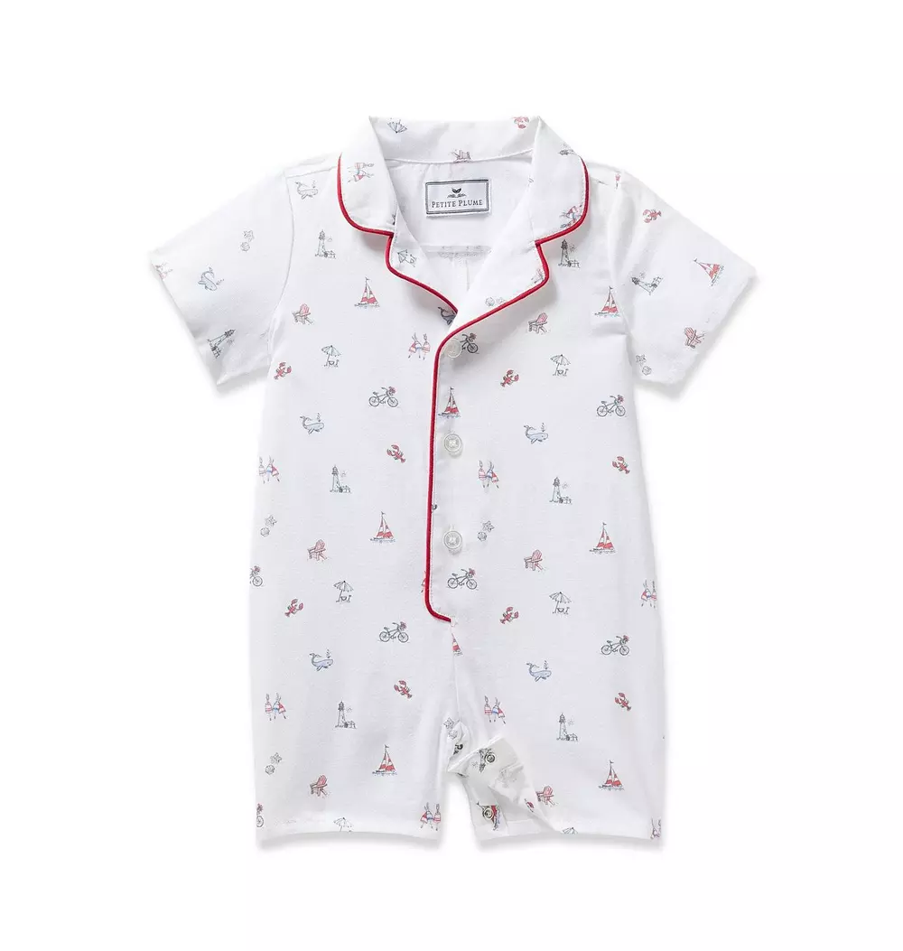 Baby's Twill Summer Romper in Coastal Charms